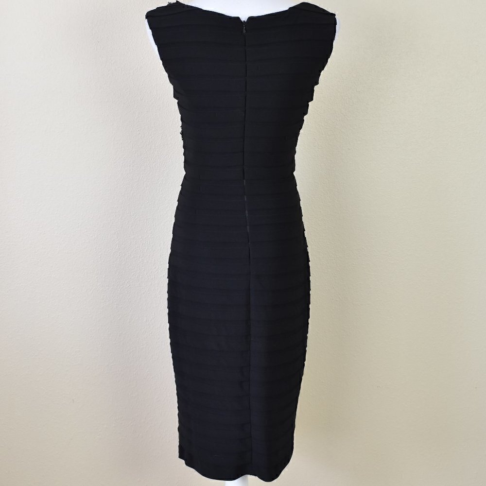 Cache Tiered Black Sheath Formal Dress 6 - Picture 5 of 8